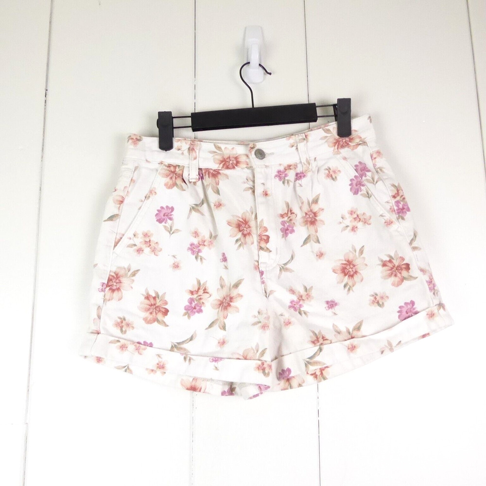 American Eagle Shorts Womens SZ 6‎ Denim Jean Mom Short Floral High Rise Casual